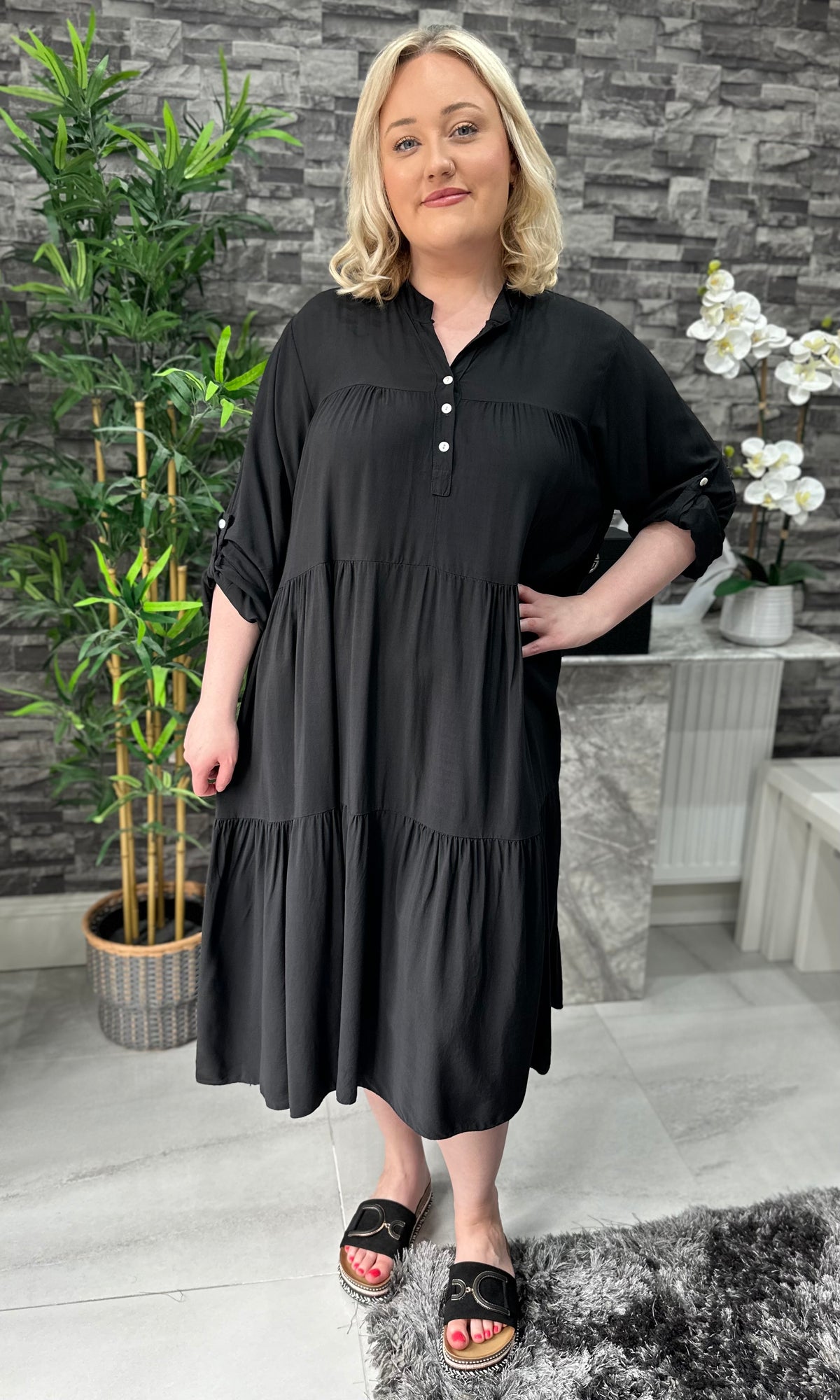 Made In Italy Erin Tiered Frill Dress