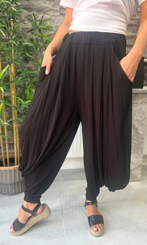 Made In Italy Kiera Harem Pants - Black