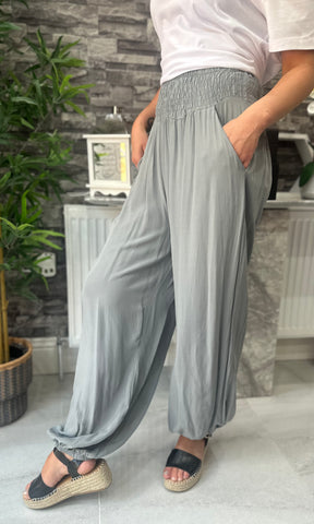 Made In Italy Tina Harem Pants - Grey