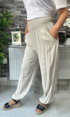 Made In Italy Tina Harem Pants - Beige