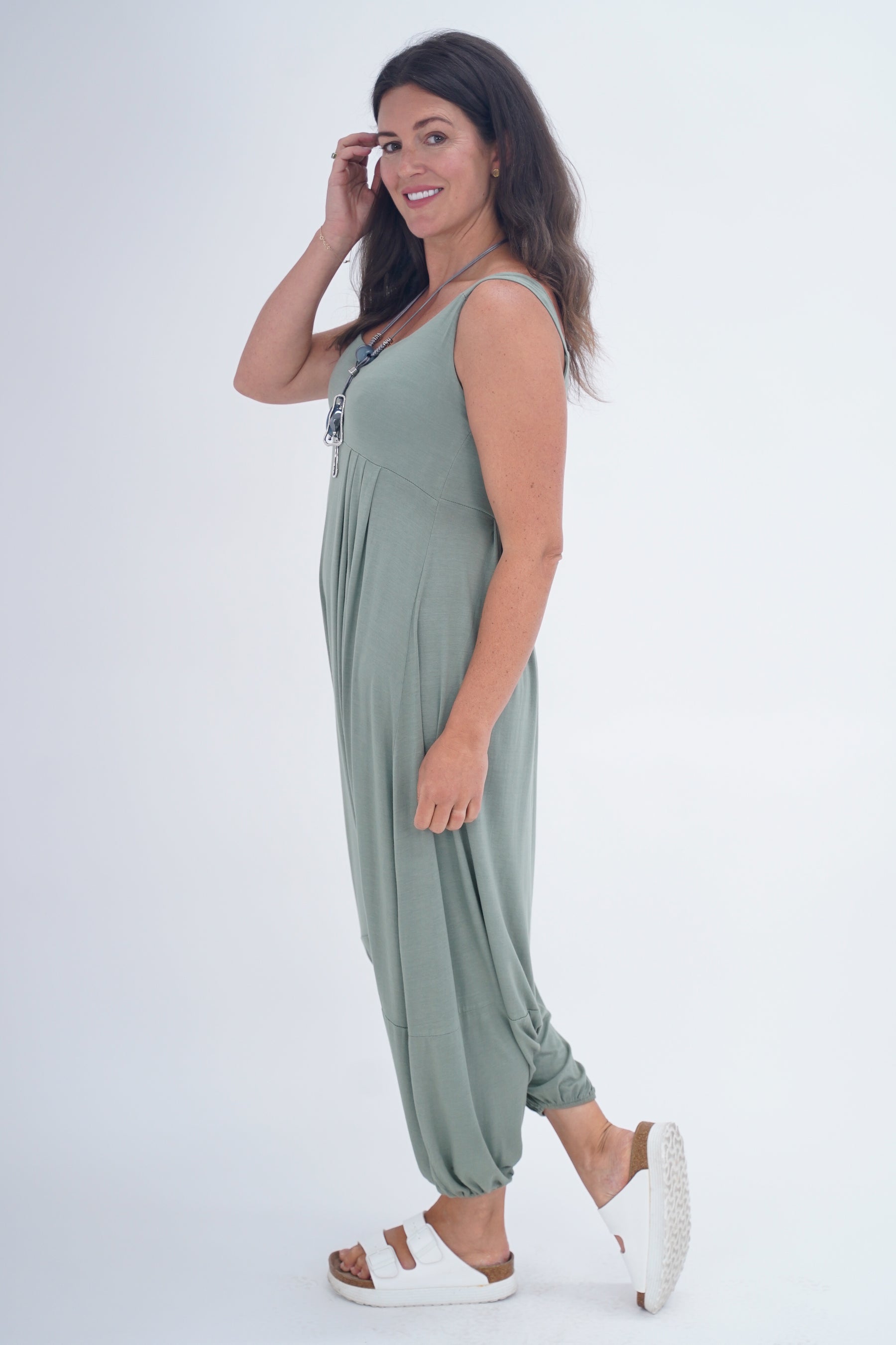 Made In Italy Alba Plain Harem Jumpsuit