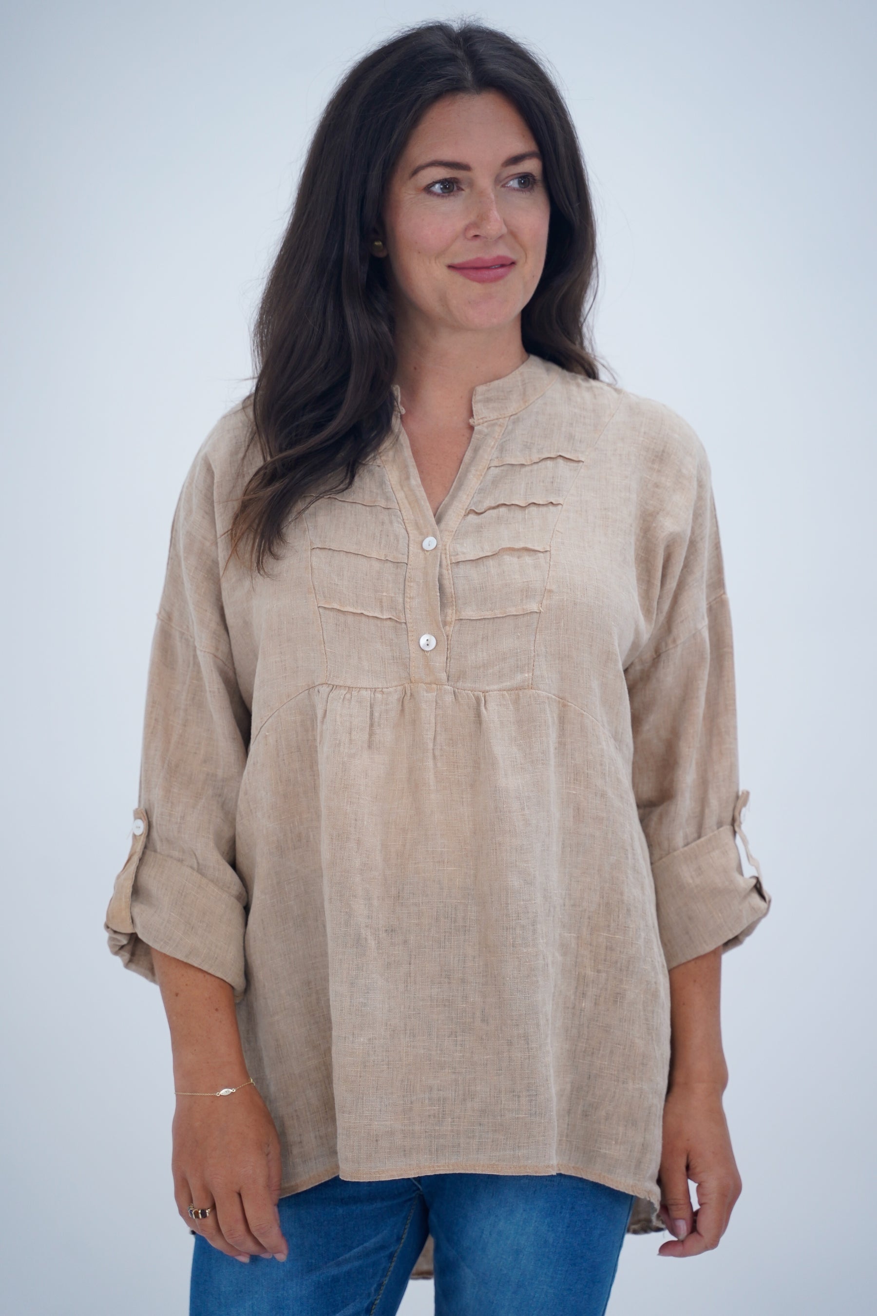 Made In Italy Sienna Linen Tunic Top