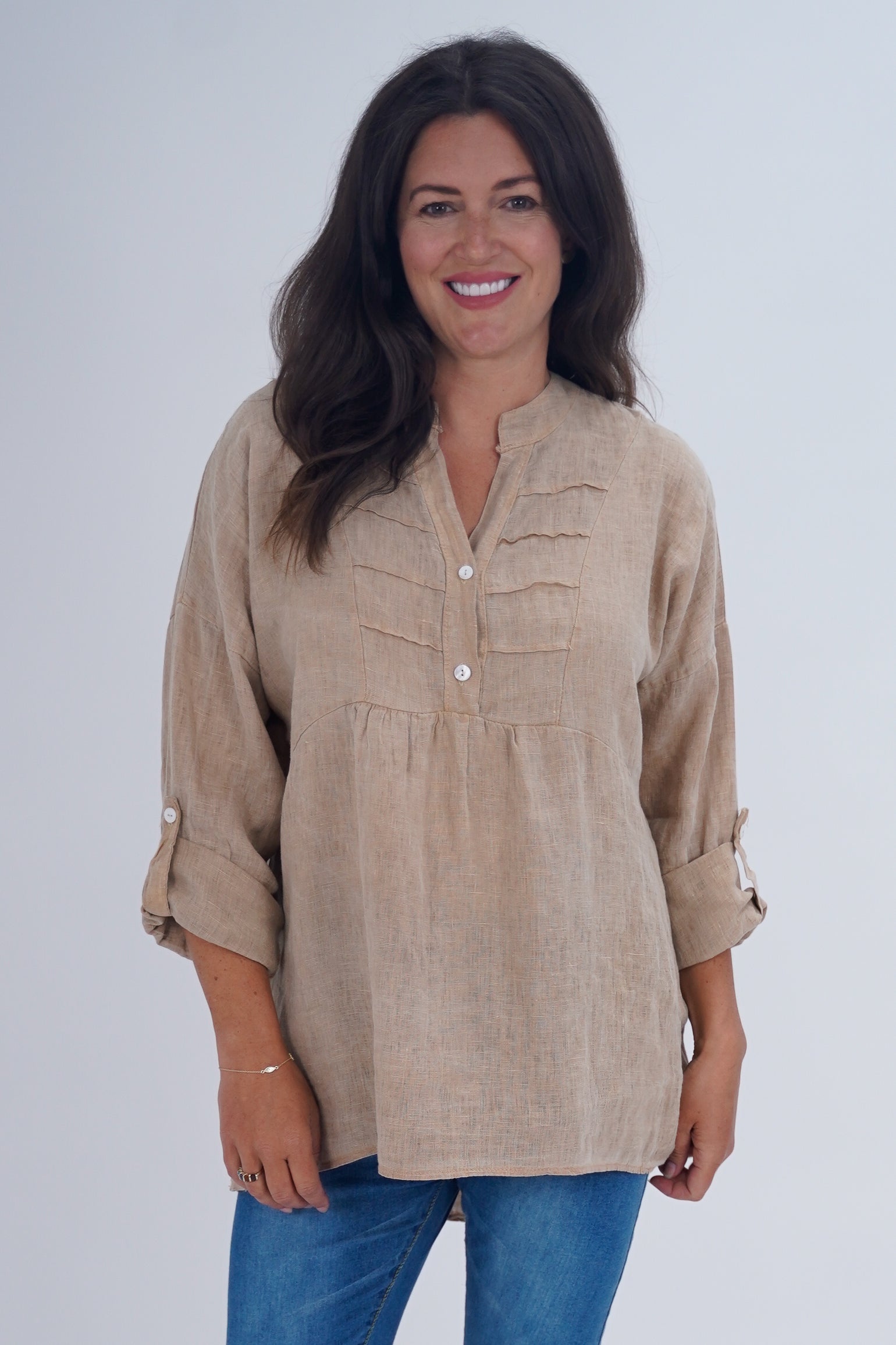 Made In Italy Sienna Linen Tunic Top