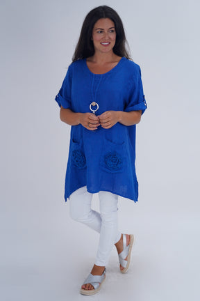 Made In Italy Venice Linen Pendant Tunic Top