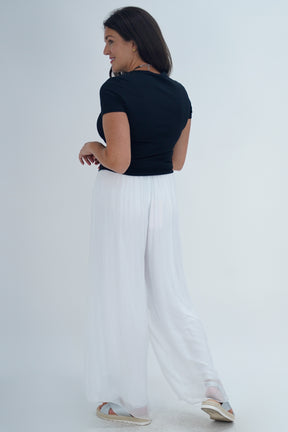 Made In Italy Arabella Pure Silk Trousers